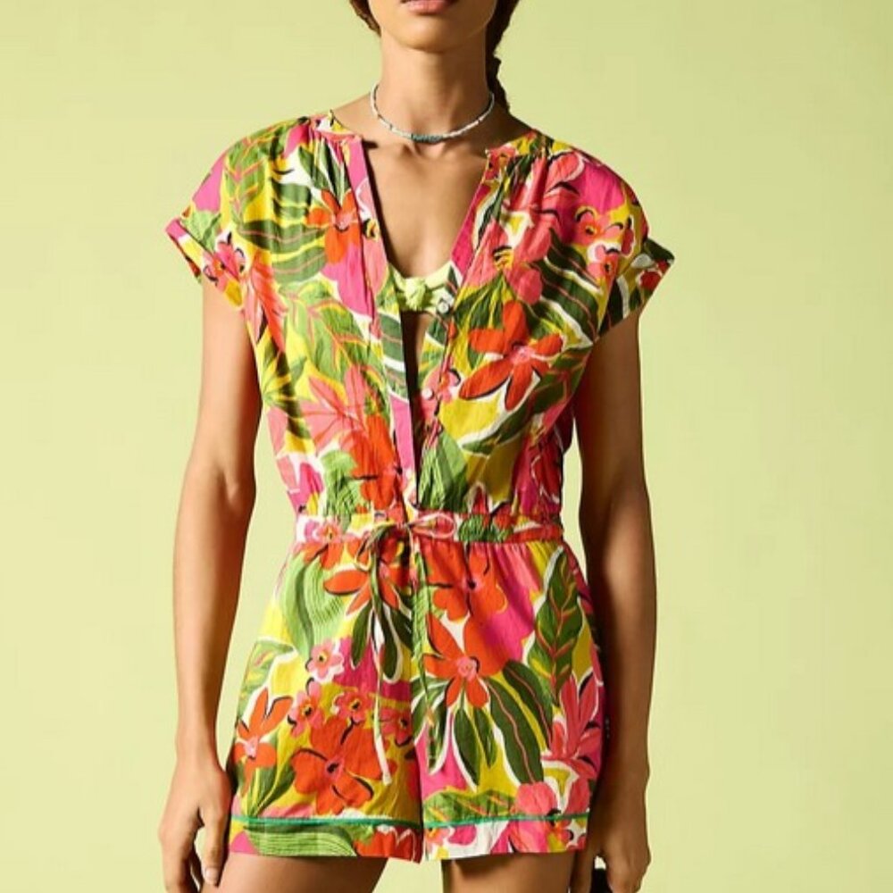 NWT Anthropologie Velvet by Graham & Spencer Pam Printed Romper